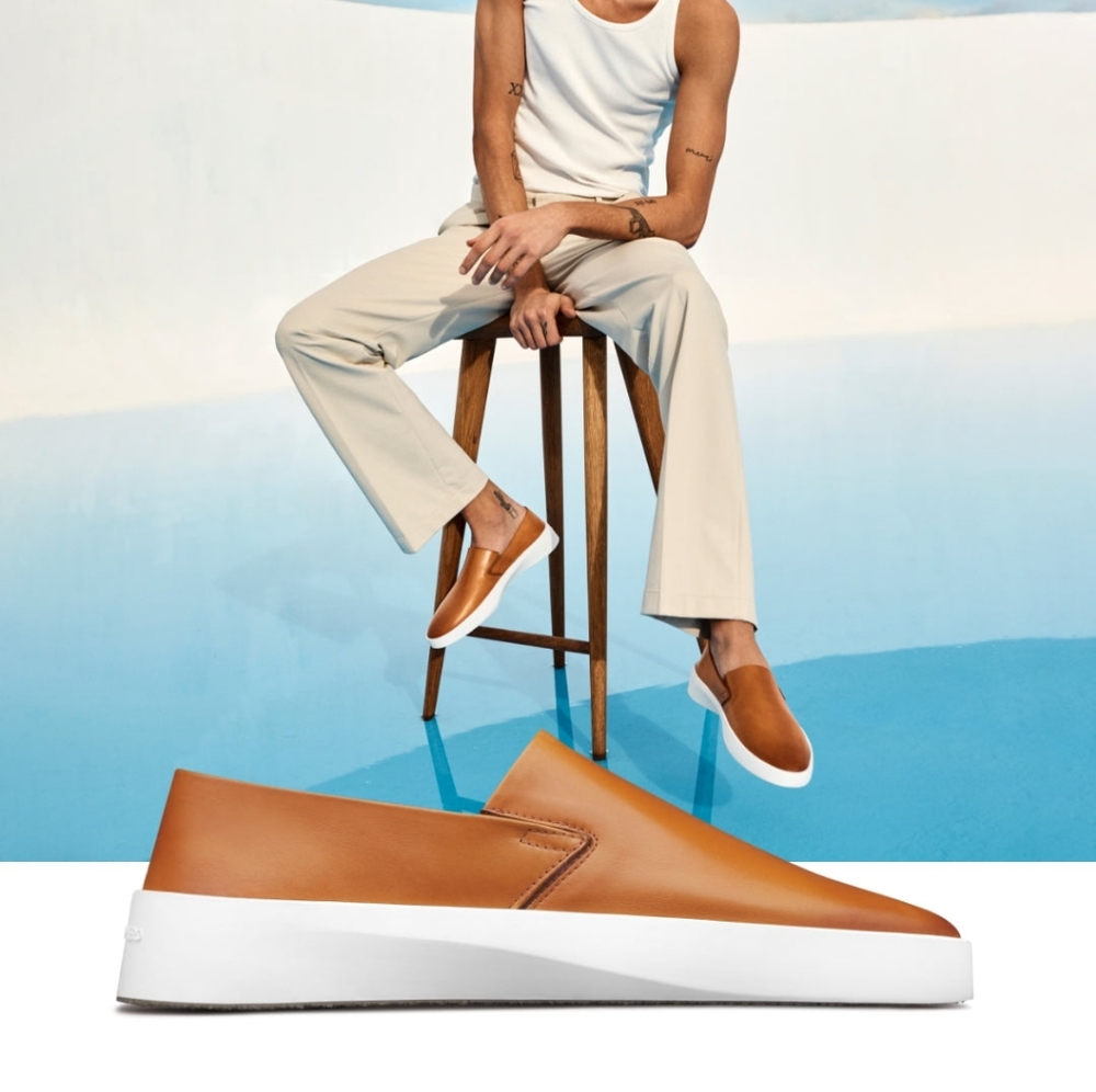✨NEW Wolf and Shepherd Cruise Mule GENUINE Leather Honey White Slip On 7-9